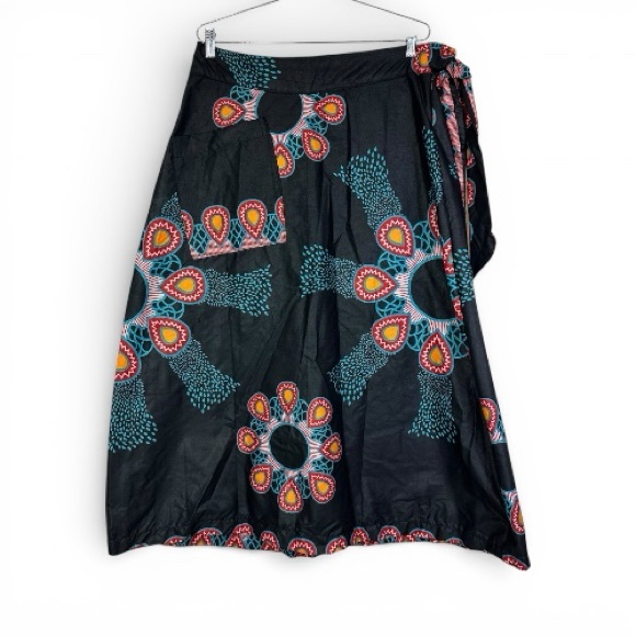 Ubuntu Nation Dresses & Skirts - Ubuntu Nation African Print Tie Waist Skirt Boho Festival Size M